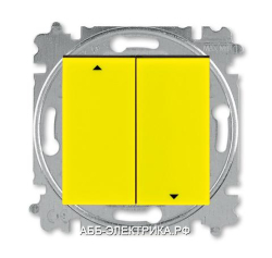 Выключатель для жалюзи (рольставней) с фиксацией, цвет Желтый/Дымчатый черный, Levit, ABB